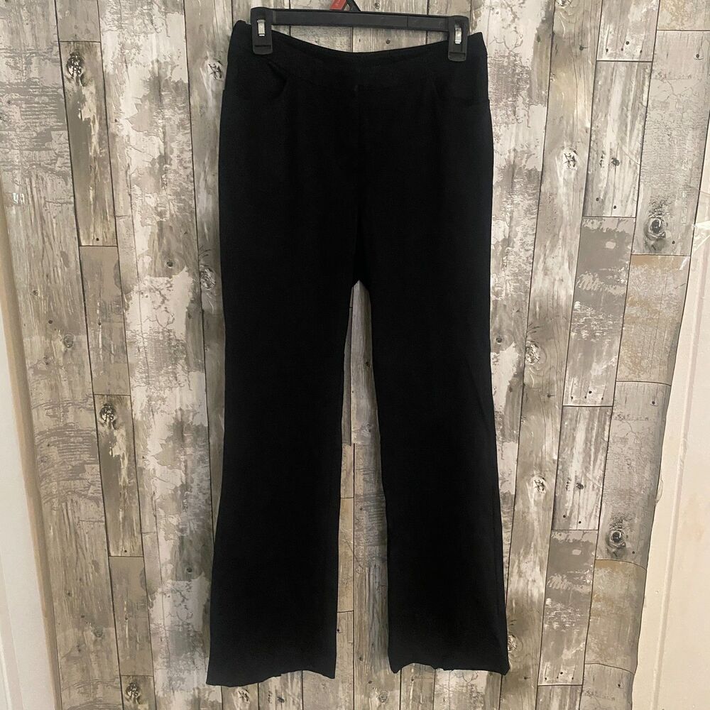 St. John Evening black skinny leg pants with velvet ruffles silk lining 2